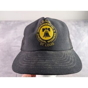 VTG SKM Independent Oil & Chemical Workers St Louis Trucker Hat Snapback Black